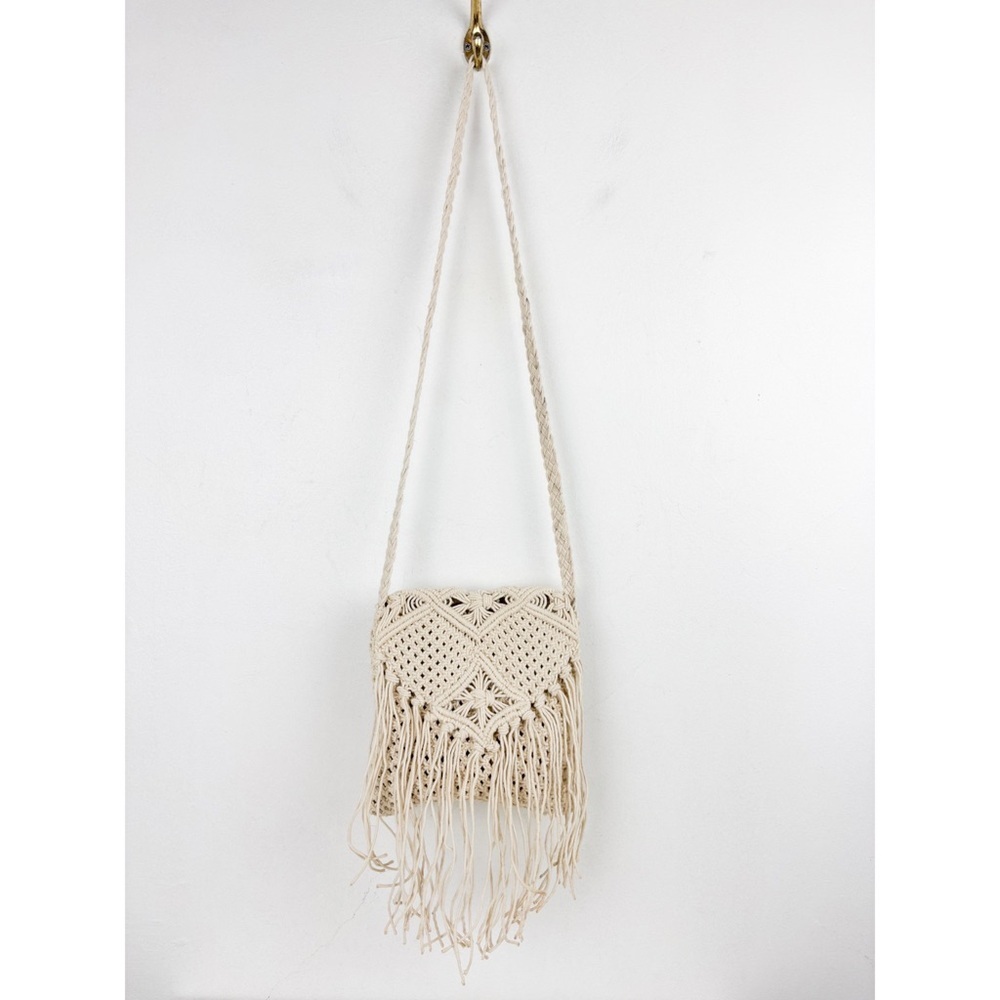 Macrame Woven Fringe Boho Crossbody bag - Picture 1 of 8
